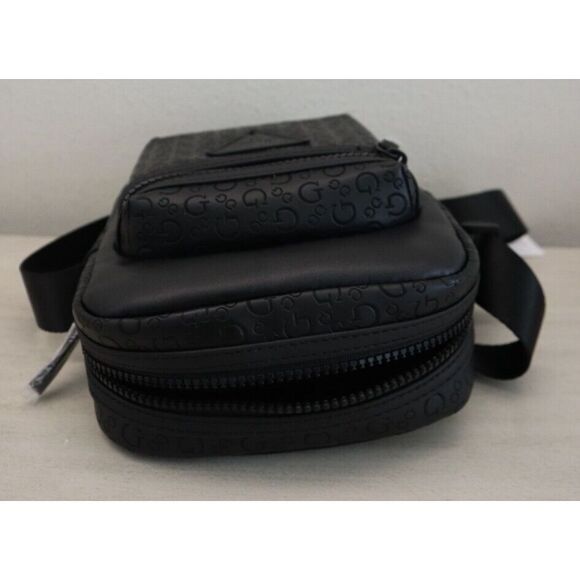 GUESS DB882791 Unisex Black Insignia Triangle & G-Logo Crossbody/Shoulder Bag - Picture 11 of 13